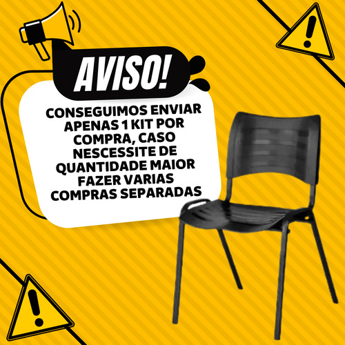 Kit 2 Banco Cadeira Fixa Empilhável 180kg Igreja Auditório