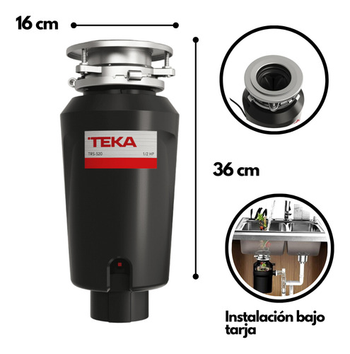 Triturador De Alimentos Teka Instalación Bajo Tarja Azume