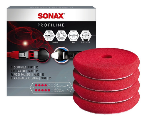 Esponja Pad Mini Duro 85mm 4 Unds Sonax 