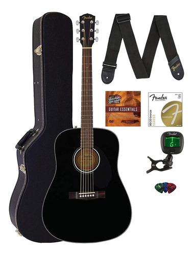 Fender Cd-60s - Guitarra Acústica Dreadnought Con Tapa Só. Color Negro