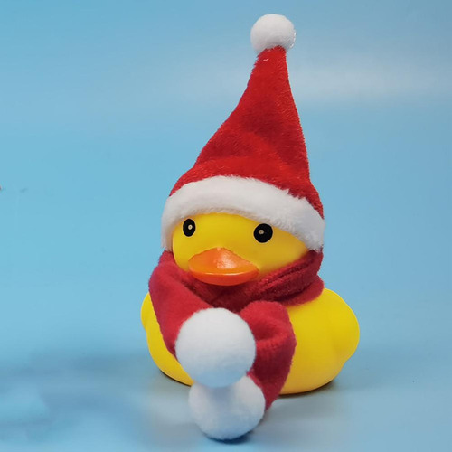 Para Sdj Pato Amarillo Navideño Con Sombrero, Bufanda,