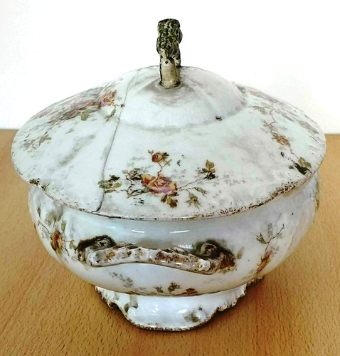 Antigua Fuente Guisera Sopera Limoges Porcelana Francia Fg01 Blanco (Usado)