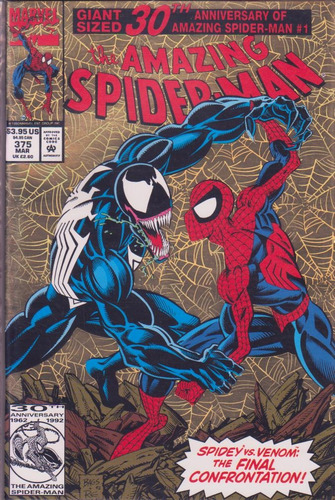 Amazing Spiderman 375 Marvel Comic 1993 Gold Foil 