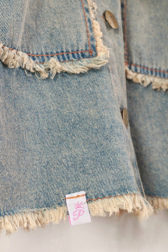 Campera Peponas De Jean Desflecado Para Niñas