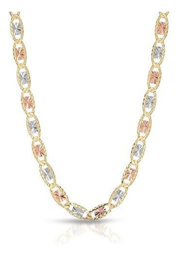 Mcs Jewelry 14k Tricolor Oro, Collar De Cadena Con Corte De 