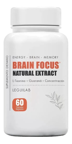 Brain Focus | Nootrópico | Guaraná + L Teanina X60cáps Sabor Neutro