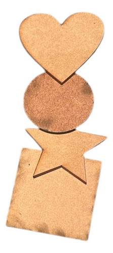 Estrella,corazon,circulo,cuadrado De 15cm En Mdf 3mm, X4u