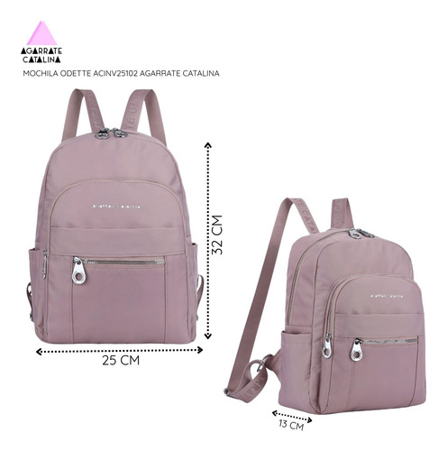 Mochila Odette Agarrate Catalina Rosa Liso