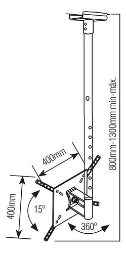 Suporte de teto para tvs de 10' até 55' - cs0050b - cs