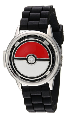 Reloj Hombre Pokemon Pok9025 Cuarzo Pulso Negro En Silicona