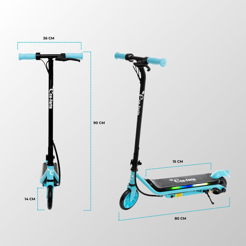 Eco-Forte Patín Eléctrico SG10 Luces Led Color Azul