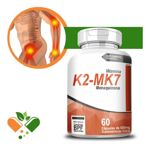 K2-mk7 60 Cápsulas - Ósseo, Cardiovascular, Dental