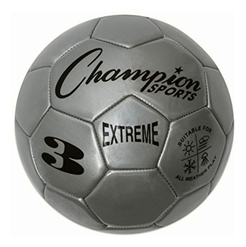 Extreme Series Soccer Ball, Regulation Size 5 Collegiate, Color Plateado