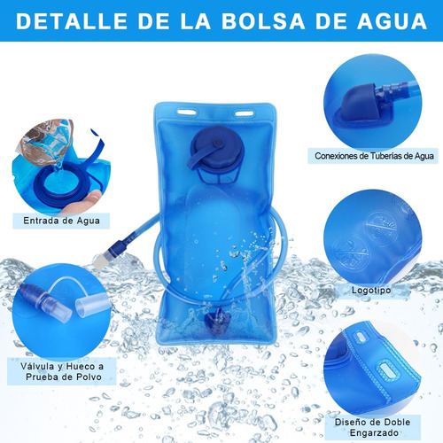 Mochila Hidratación Deportiva Con Bolsa De Agua 2l Mochila