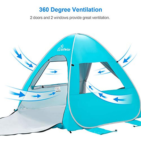 Wolfwise Upf 50 Easy Pop Up Beach Tent Sun Refugio Instant A