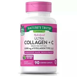 Colágeno Hidrolizado+vitamina C 3000mg Tipo1y3 Nature's Trut
