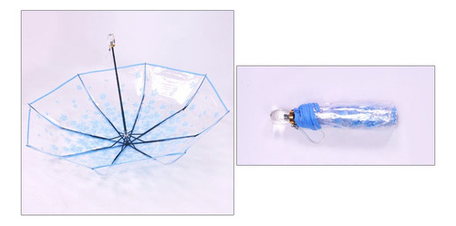 Paraguas Transparente Automático Sakura Para Dama