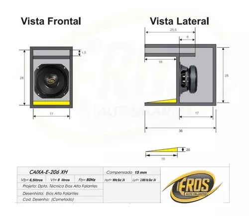 Eros Alto Falante 2 Und Bob Mini Paredão Carretinha 200w 6