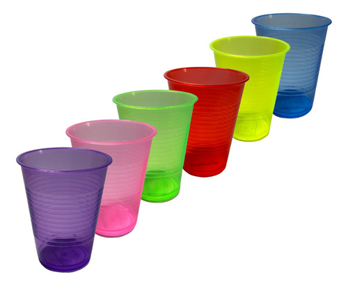6 Vasos Fosforescente Reutilizable 16 Oz