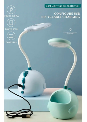 Imagen 5 de 10 de Lampara De Escritorio Luz Led Recargable / Porta Lapiceros
