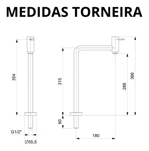 Kit Cuba Deca L1036 Com Torneira E Kit Instalação Completo