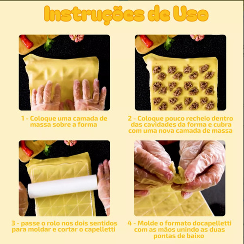 Forma P/ Moldar Macarrão Capelletti Meia Lua Massa Recheada