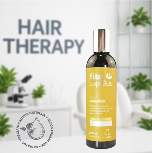 02 Shampoo Fito Capillus Olive 250ml Grandha Couro Sensível