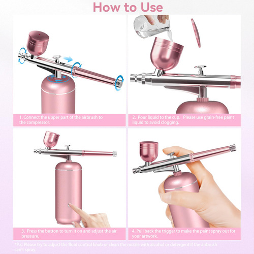 Airbrush Kit Gedstmdrk 48psi High-pressure W/ Compressor