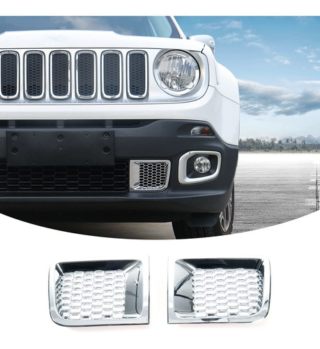 Cherocar Estuche Bisel Para Jeep Renegade Choque Cromada