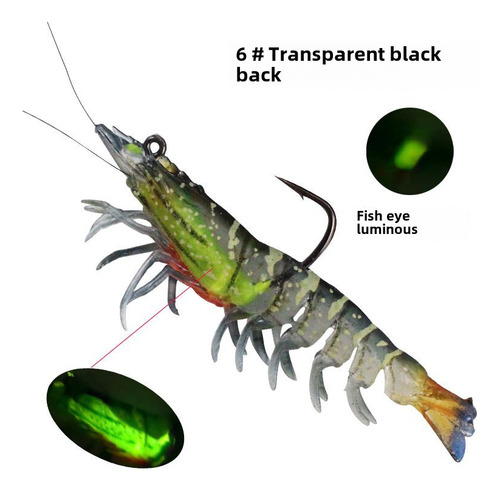 Cebo Blando Con Anzuelos Para Camarones Que Brillan En La Os
