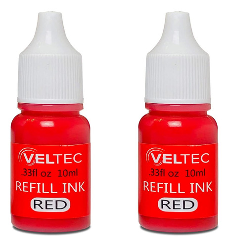 Recarga De Tinta Roja Premium Sellos Preentintados, 2 B...