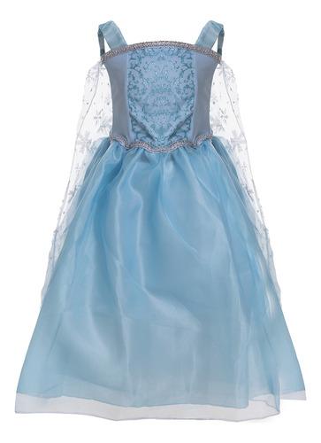 Fantasia Vestido Elsa Frozen Com Capa Infantil