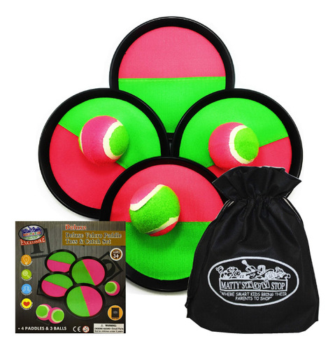 Matty's Toy Stop Juego De Remo De Lujo Con 4 Palas, 3 Bolas