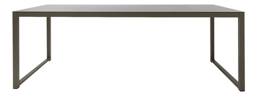 Mesa Aluminio Y Cristal 100% Exterior Normandia Promobel Color Dorado Color de la tapa Negro Color de las patas Gris