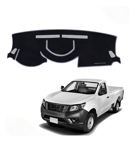 Cubretablero Para Nissan Frontier Sin Usb Mod 2022 Bordado Negro-gris N37-g/xns37b