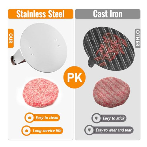 Hulisen Burger Smasher, Prensa De Acero Inoxidable Para Hamb