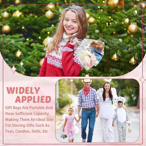 10 Sacos De Regalo De Plástico Reutilizables De 15 X 20 X 7