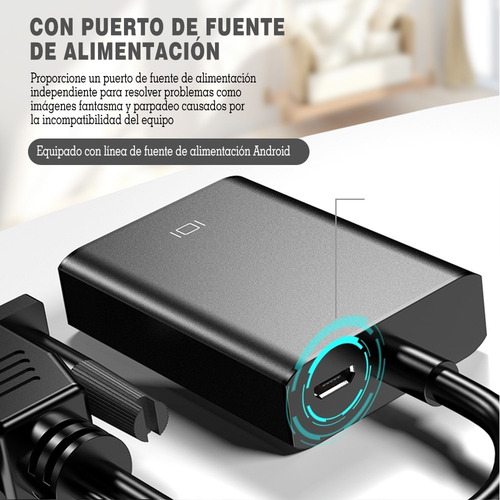 Imagen 8 de 10 de Cable Convertidor Video Vga A Hdmi + Audio Full Hd 1080p