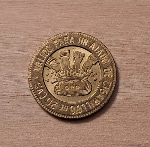 Antigua Ficha Token Fabrica Cooperativa De Cigarrillos. 21mm (Usado)