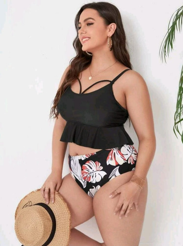 Traje De Baño 2 Piezas Sexy Bikini Alto Estampado T032