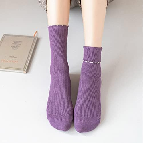 8 Pares De Calcetines De Algodón De Tamaño Redondo Para Muje