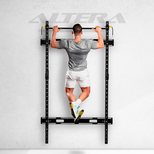 Rack Para Pared Gimnasio Multifuncional Para Pesas Altera Hagen Tapizado Negro