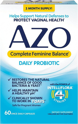  Azo Complete Femenine Balance Probiotico Salud Vaginal 60