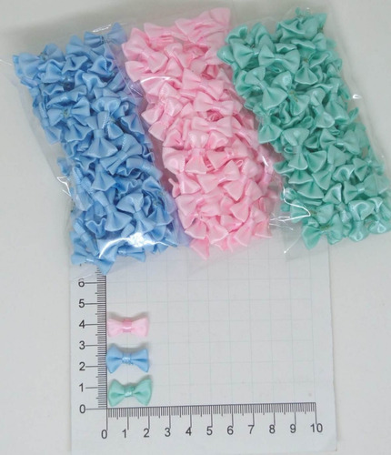 100 Mini Laços De Cetim 2,1 Cm - Ideal Para Lembrancinhas