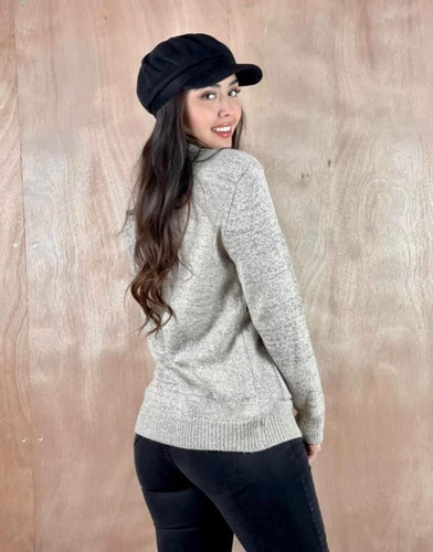 Sweater Lana Con Botones Y Bolsillos