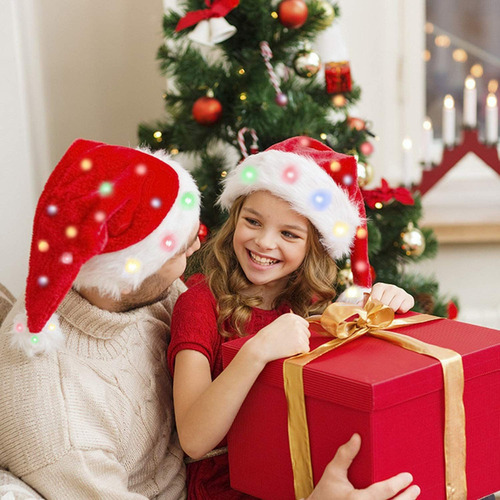 Gorro Navideño Para Adultos Con Iluminación Led Y Luz