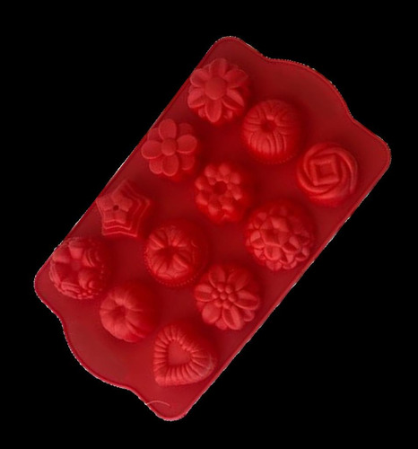 Forma Silicone Flor Rosa Coração Sabonete Chocolate Biscuit