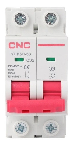 Breaker 2x25 Amp Termomagnético Para Riel Din Ycb6h-63 Cnc