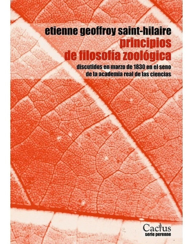 Principios De Filosofia Zoologica - Etienne Saint-hilaire