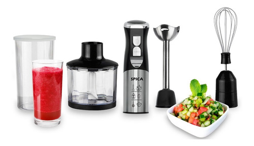 Imagen 2 de 10 de Mixer Minipimer Multiprocesadora Spica Sp-640 Batidora